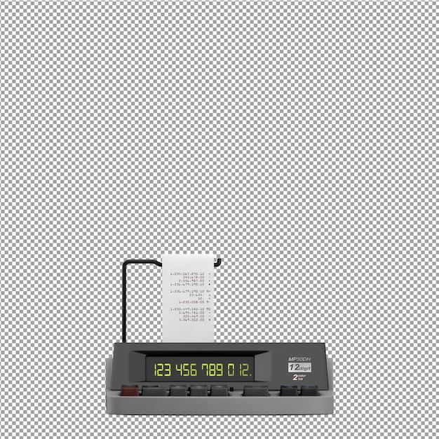 PSD isometric office equipment 3d render