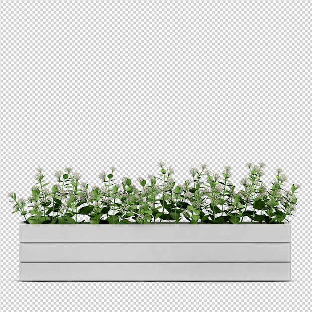 PSD isometric plant 3d rendering