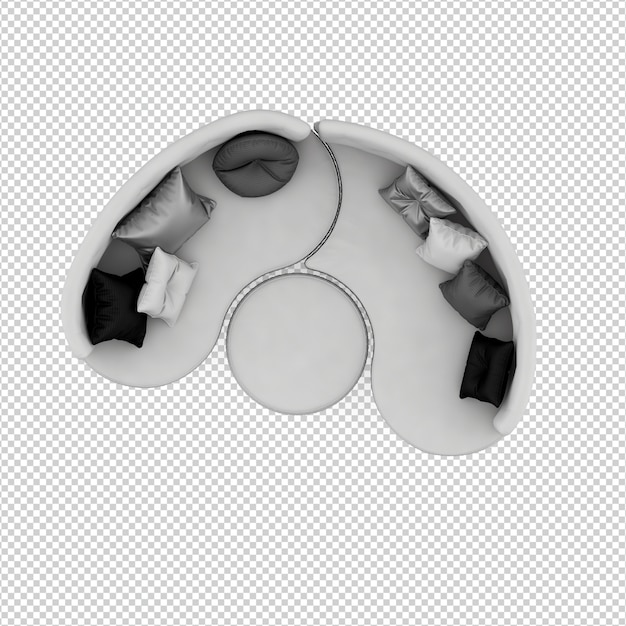 PSD isometric sofa 3d render