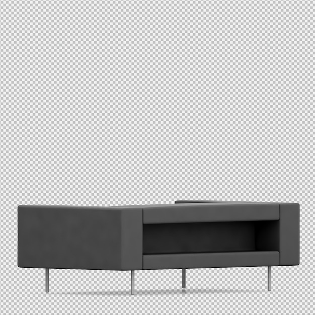 PSD isometric sofa 3d render