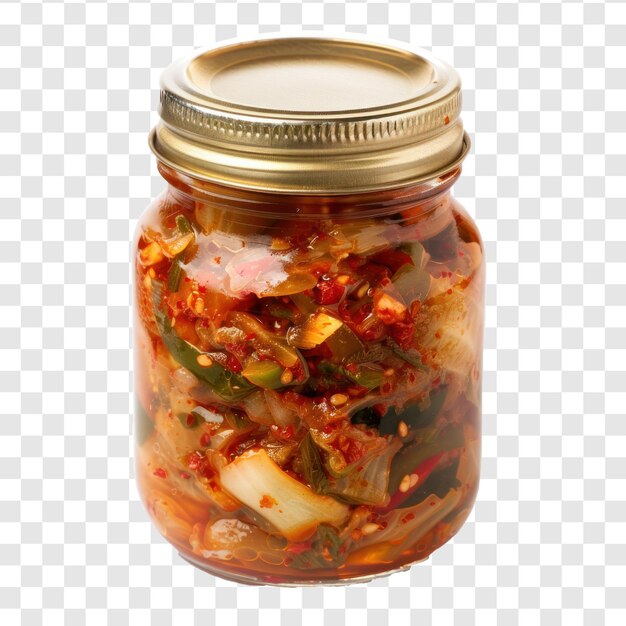 PSD jar of kimchi isolate on transparency background