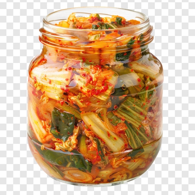 PSD jar of kimchi isolate on transparency background