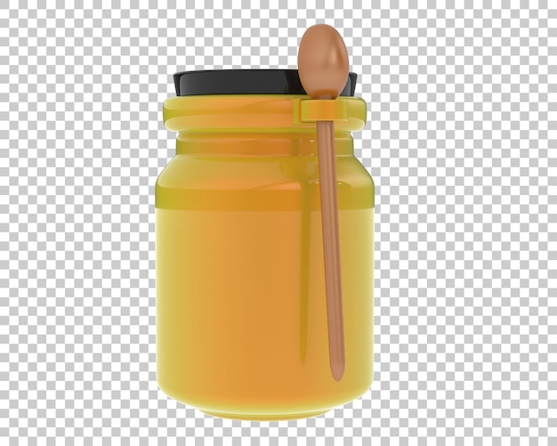 PSD jar with spoon on transparent background 3d rendering illustration