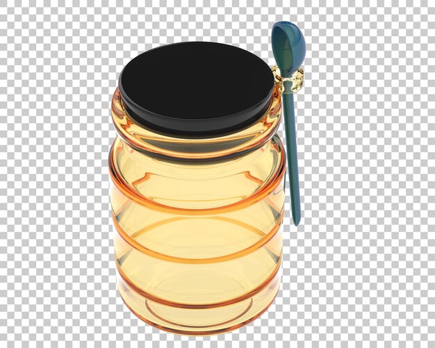 PSD jar with spoon on transparent background 3d rendering illustration