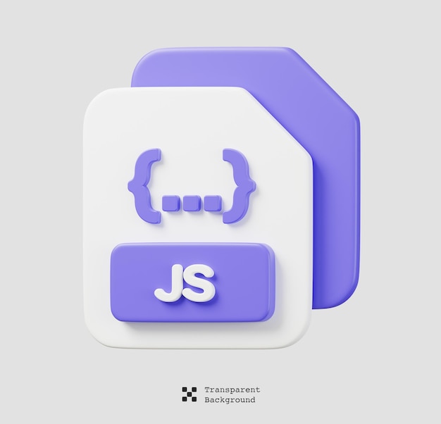 PSD js file document file type icon files format and document concept 3d render illustration