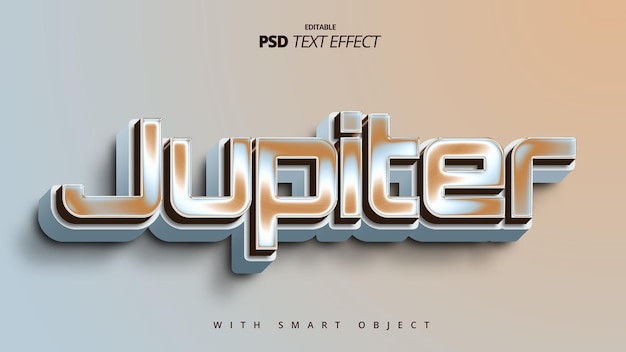 PSD jupiter planet 3d text effect futusitic design