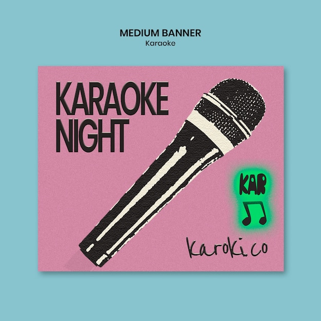 PSD karaoke medium banner template design