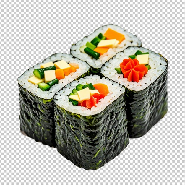 PSD kimbap cheese vegetable transparent background