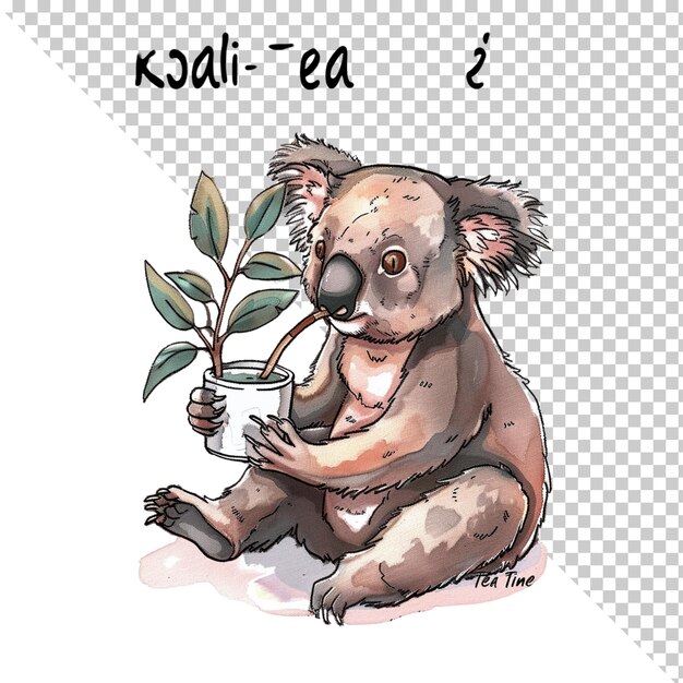 PSD koala isolated on transparent background