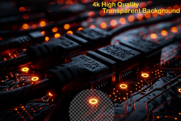 PSD lan network connects computers and devices on transparent background