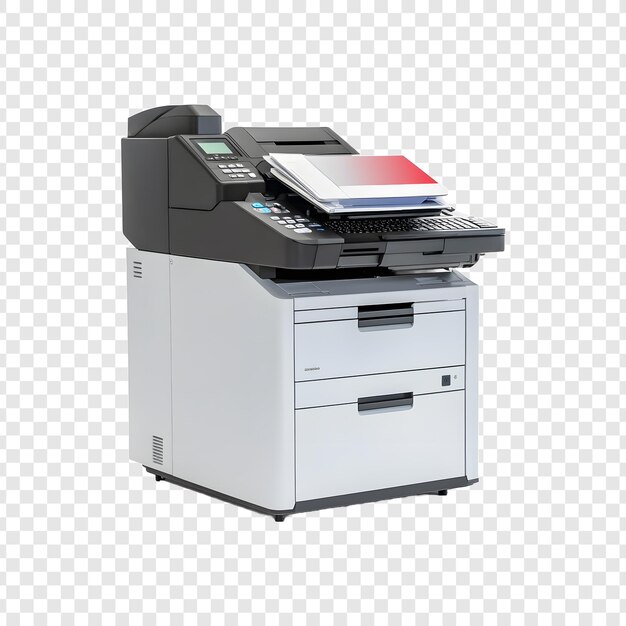 PSD large document printer png isolated on transparent background