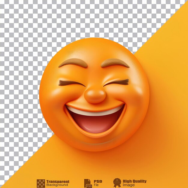 PSD laughing emoji isolated
