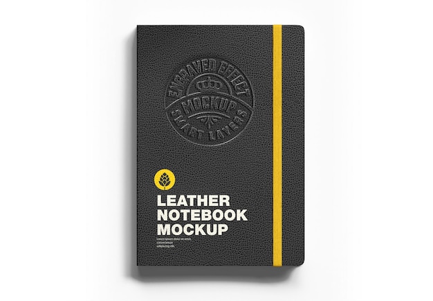 PSD leather notebook mockup