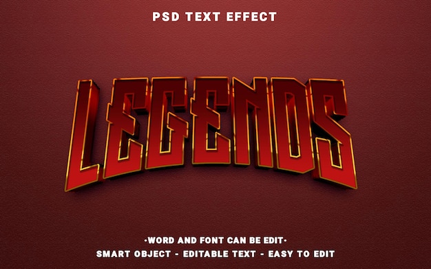 PSD legend psd text effect with smart object