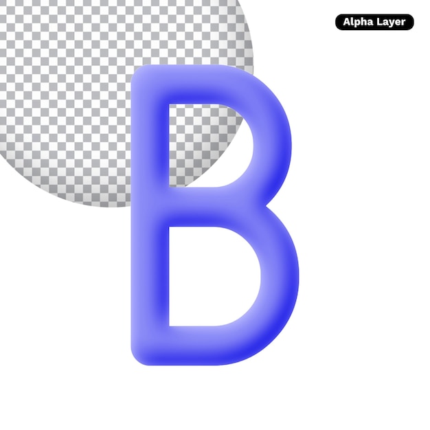 PSD letter b 3d icon rendering