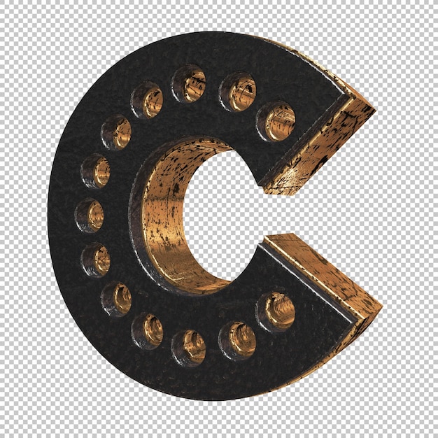 PSD letter c 3d render
