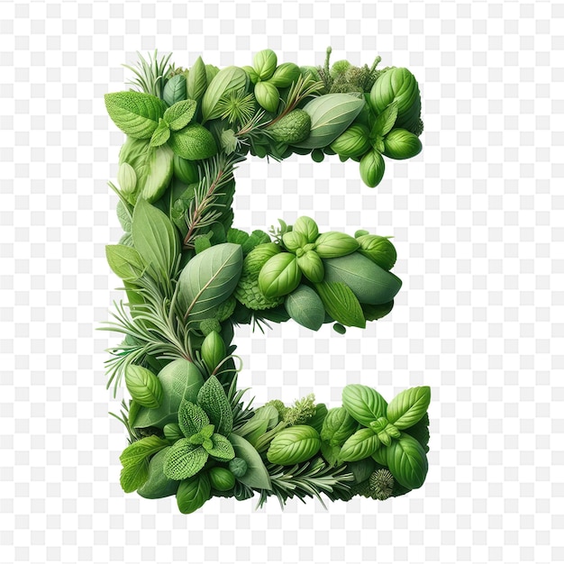 PSD the letter e is made of pine branches