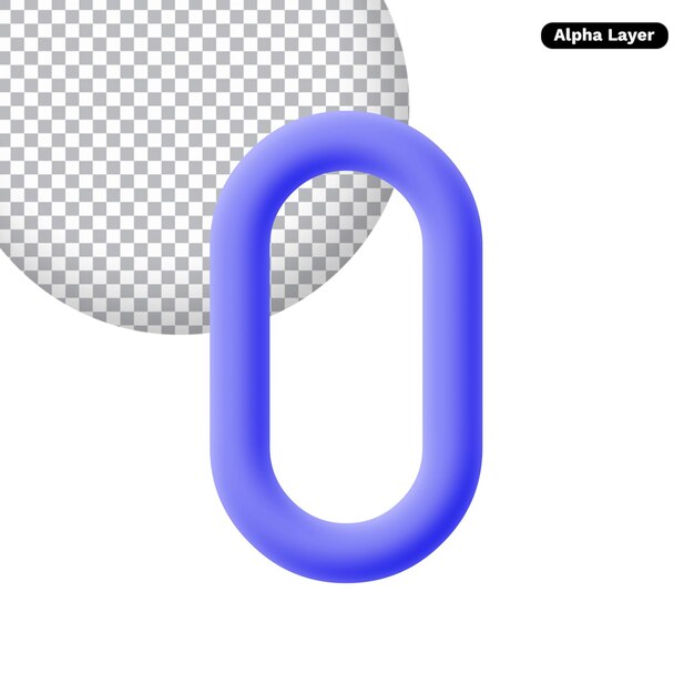 PSD letter o 3d icon rendering