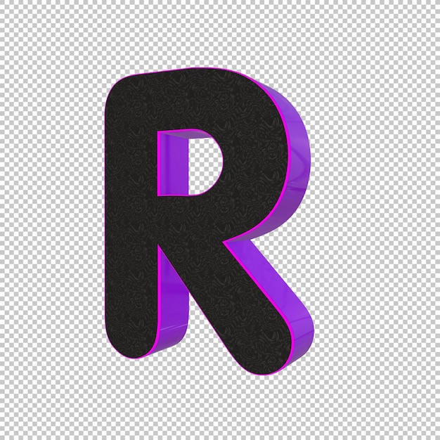 PSD letter r 3d render