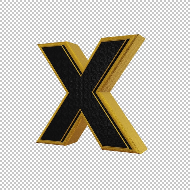 PSD letter x 3d render