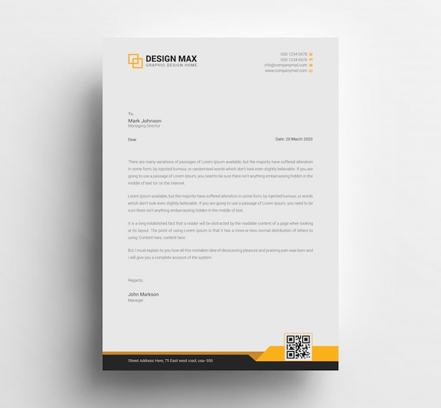 PSD letterhead template psd