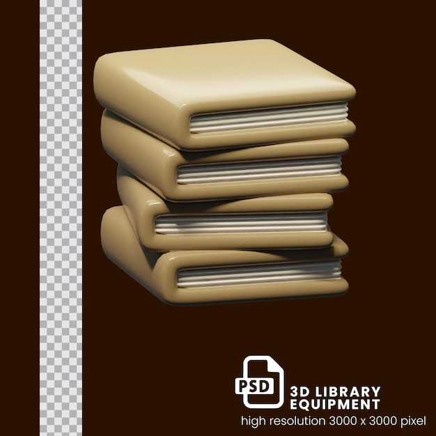 PSD library 3d illustration
