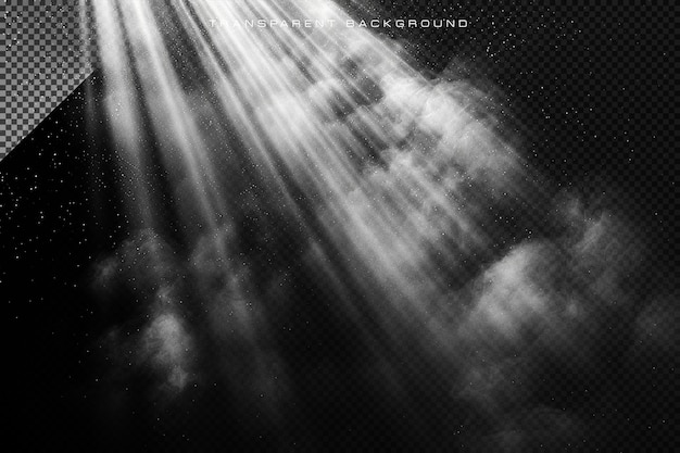 PSD lighting rays with dust particles in transparent background