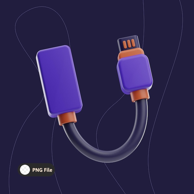 PSD lightning technology object illustration 3d