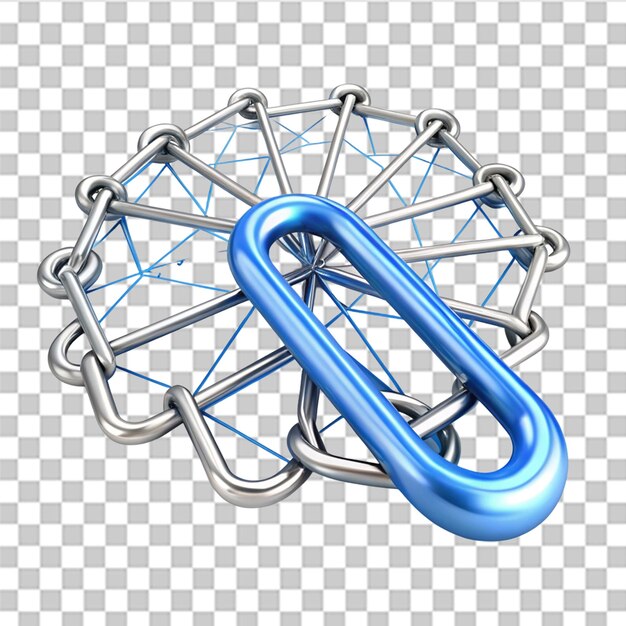 PSD link network click isolated on transparent background