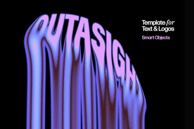 PSD liquid melting text effect