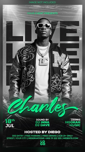 PSD live music event flyer