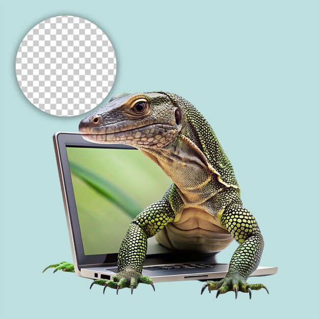 PSD lizard logo on transparent background