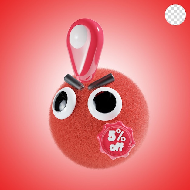 PSD location market store in red theme