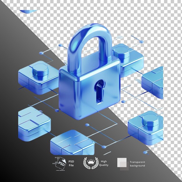 PSD lock isolated on transparent background