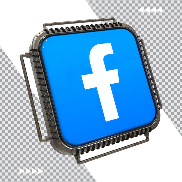 PSD logo facebook icon 3d render