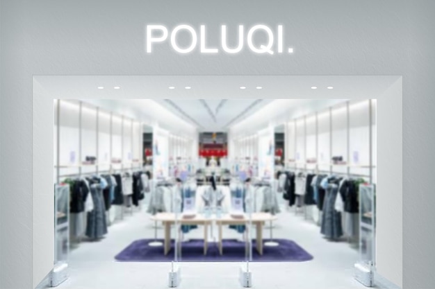 PSD logo mockup modern facade sign