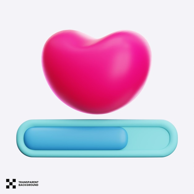 PSD love 3d illustration