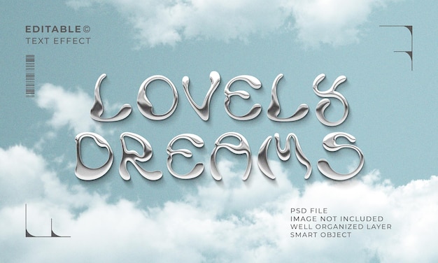 PSD lovely dreams editable text effect style