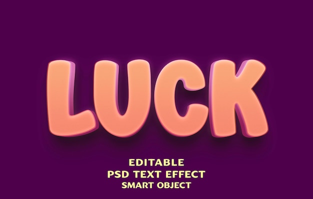 PSD luck 3d text effect design