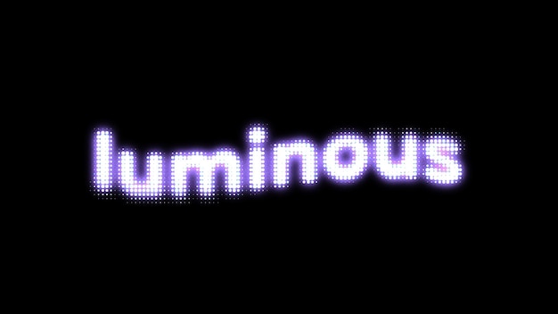 PSD luminous glowing dots text effect