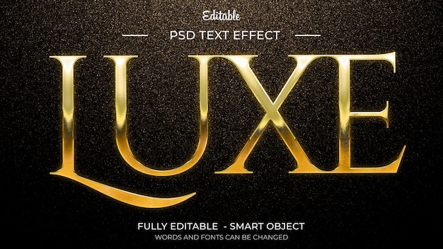 PSD luxurious gold text effect psd for social media
