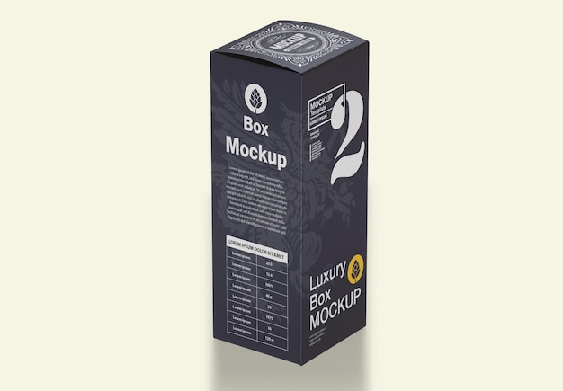 PSD luxury cardboard box mockup