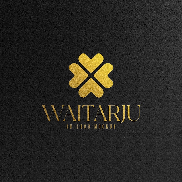 PSD luxury gold foil logo mockup