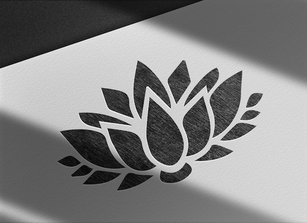 PSD luxury lotus drawn in pencil prespective view mockup