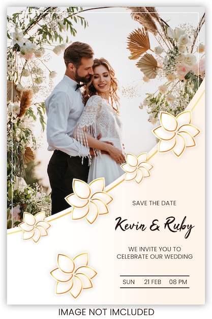 PSD luxury wedding invitation modern design