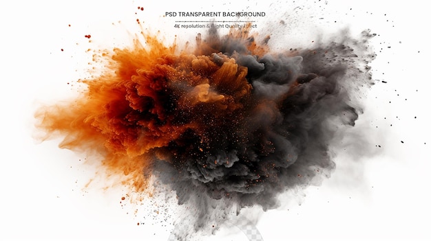 PSD magic explosion game bomb boom effect with colorful clouds