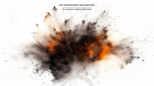 PSD magic explosion game bomb boom effect with colorful clouds