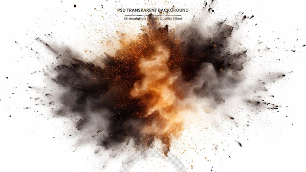 PSD magic explosion game bomb boom effect with colorful clouds