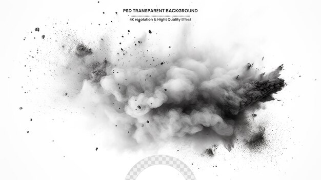 PSD magic explosion game bomb boom effect with colorful clouds