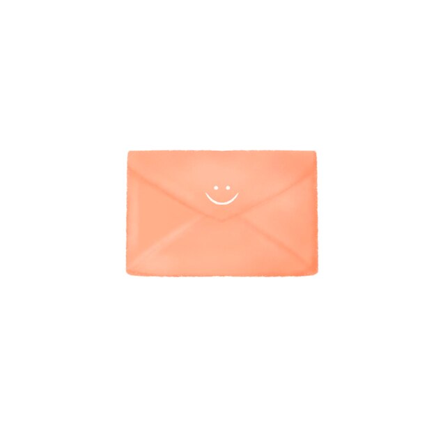 PSD mail with smiley face on white background